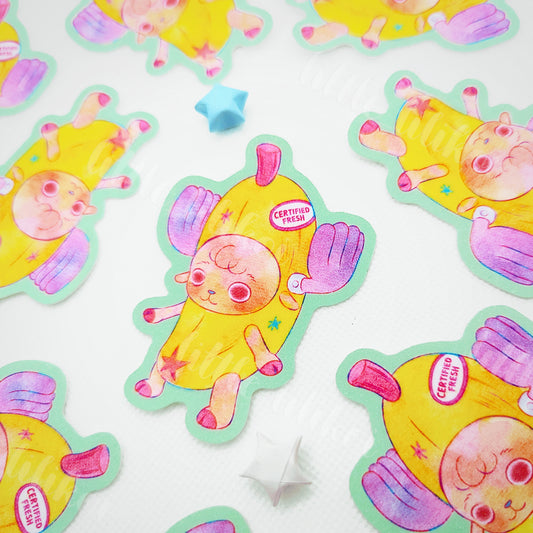 Pegatina troquelada de ciervo plátano