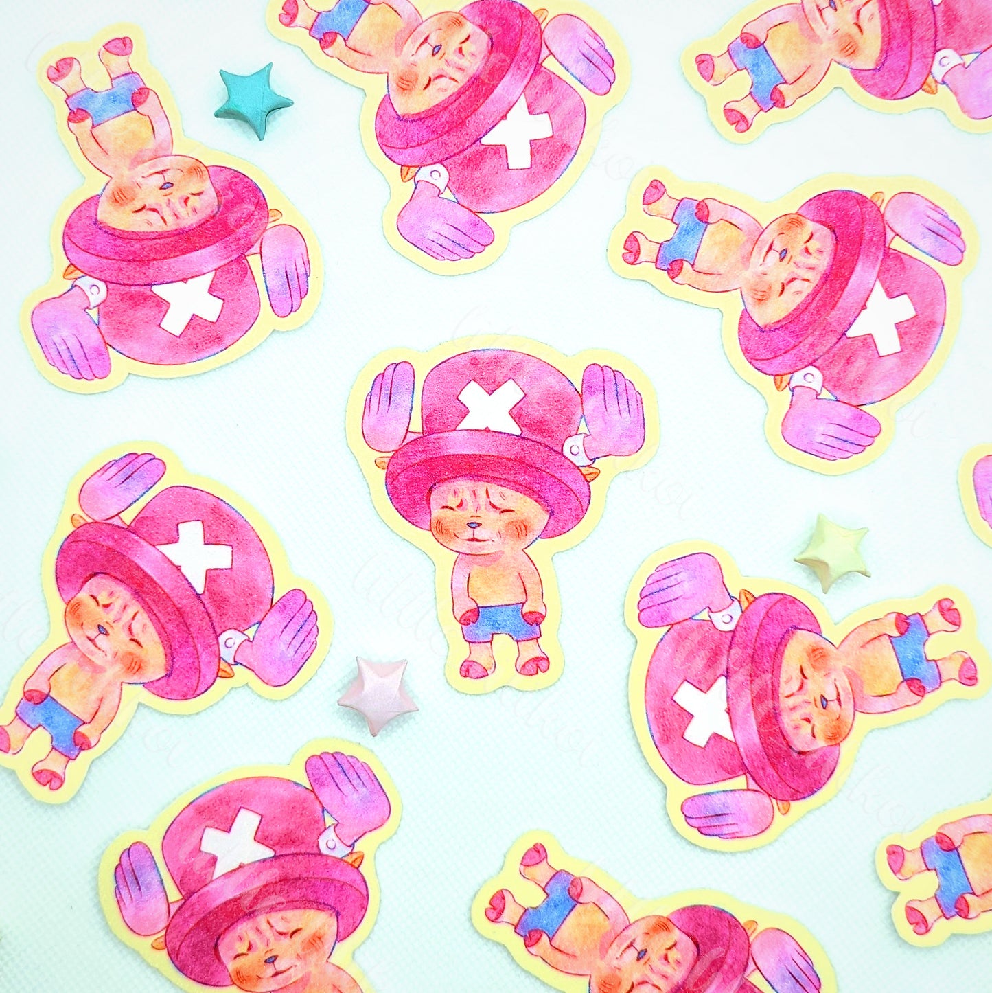 Pegatina troquelada de ciervo con cara de scrunchy