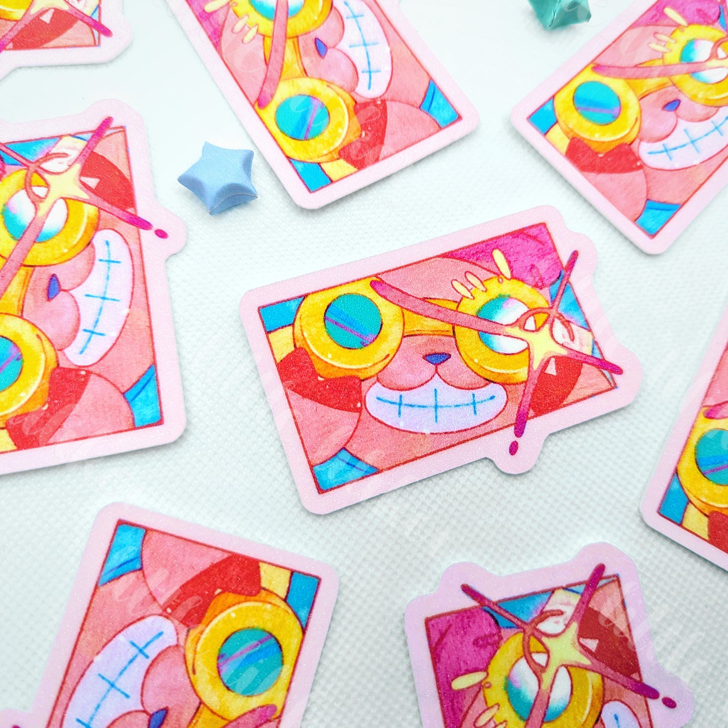 Pegatina Troquelada Ciervo Gafas