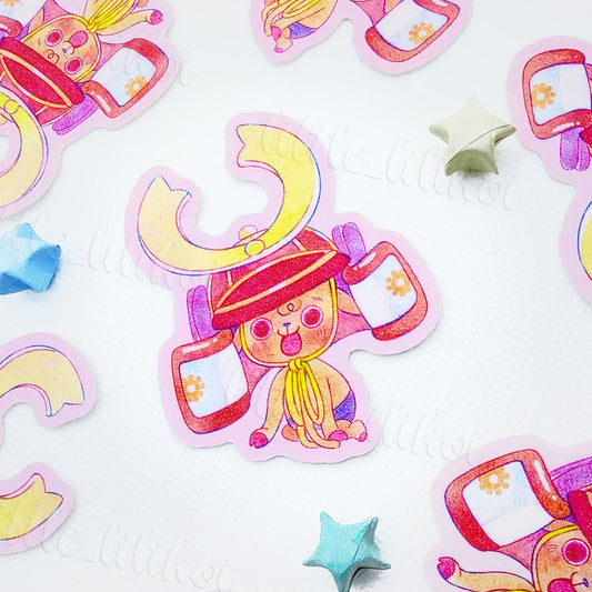 Pegatina troquelada de ciervo Baby Geezer