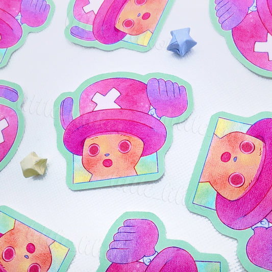 Pegatina Troquelada Ciervo Sorprendido