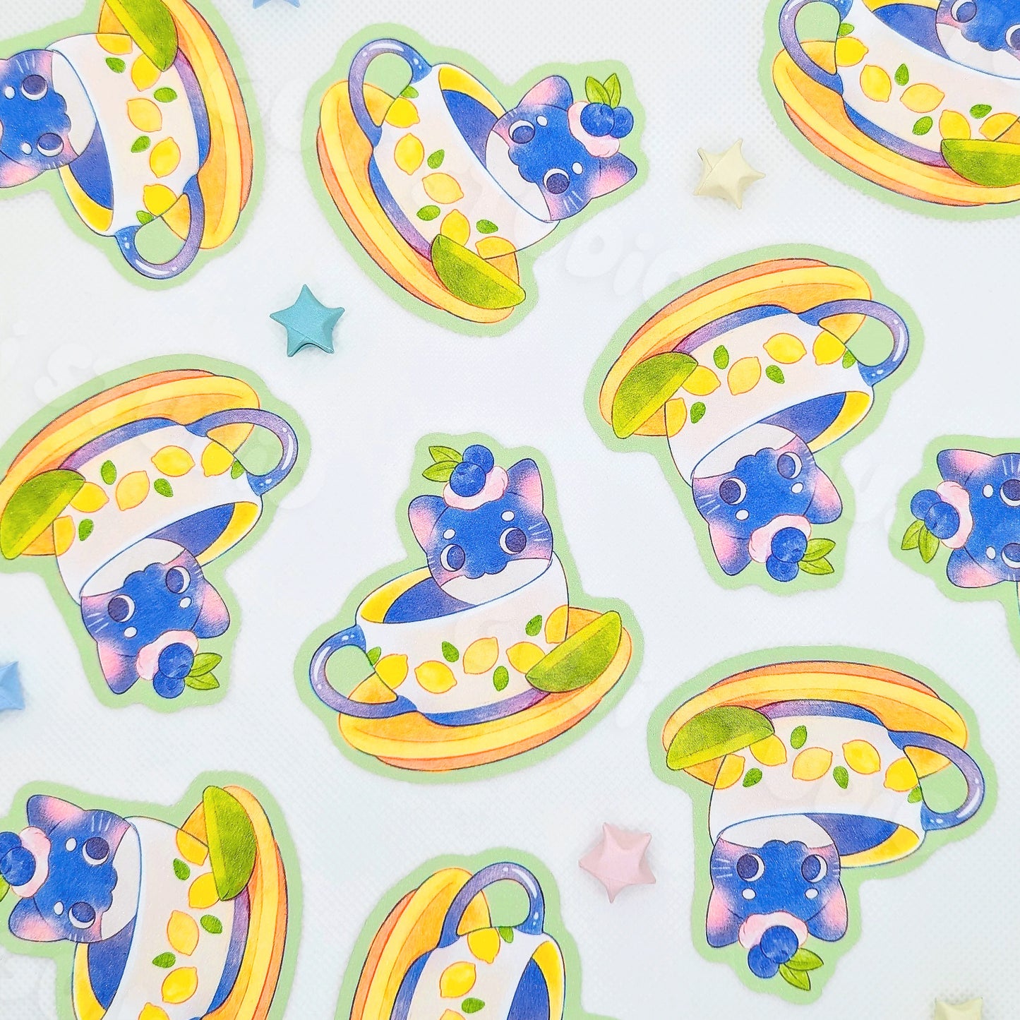 Teacup Tuxie Die-Cut Sticker