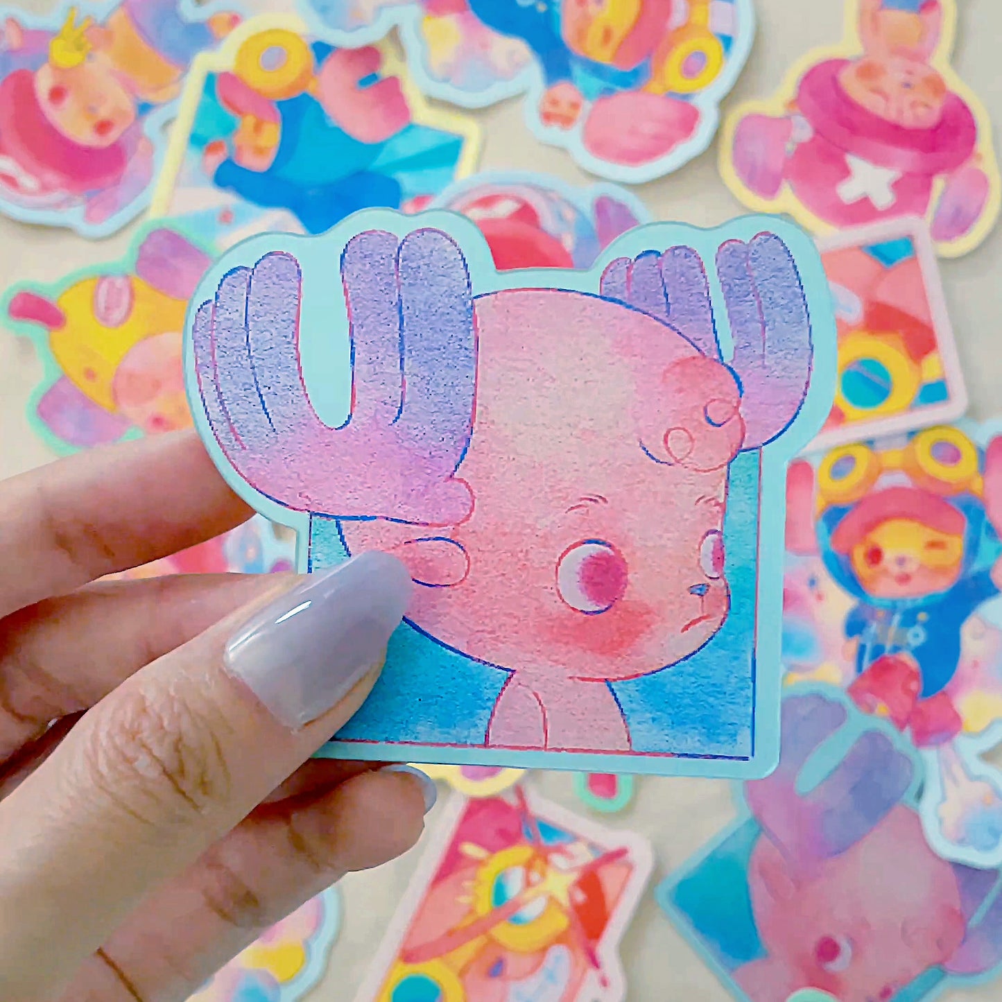 Pegatina con movimiento 3D de ojos laterales de ciervo