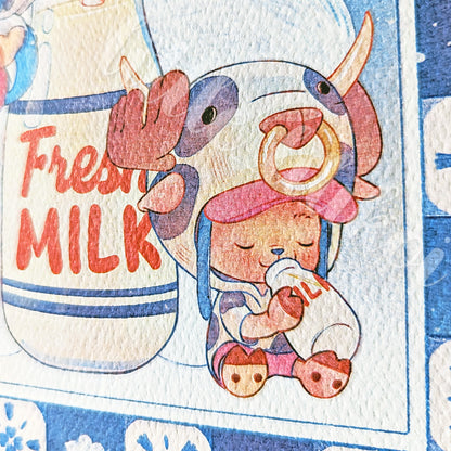 Fresh Milk Art Print  6" x 6" Size