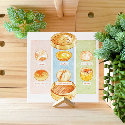 Dim Sum Art Print  6" x 6" Size