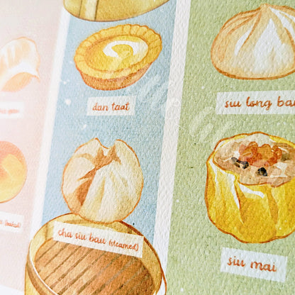 Dim Sum Art Print  6" x 6" Size