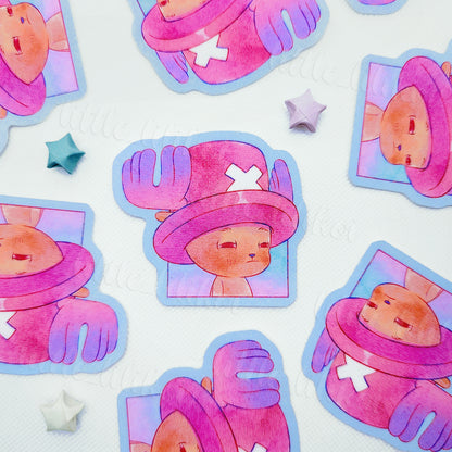 Squinty Deer Die-Cut Sticker