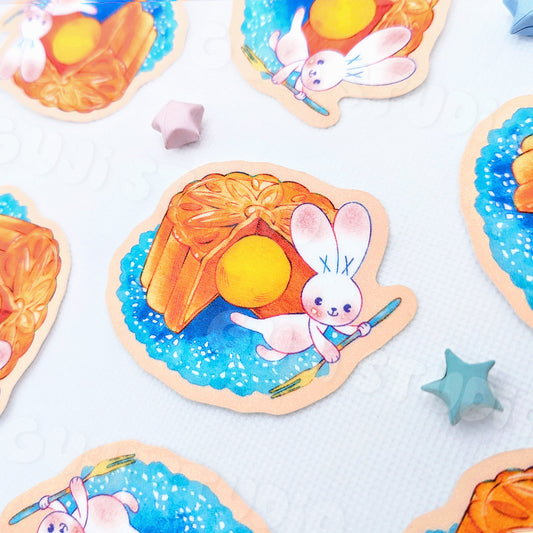 Mooncake Bunny Die-Cut Sticker