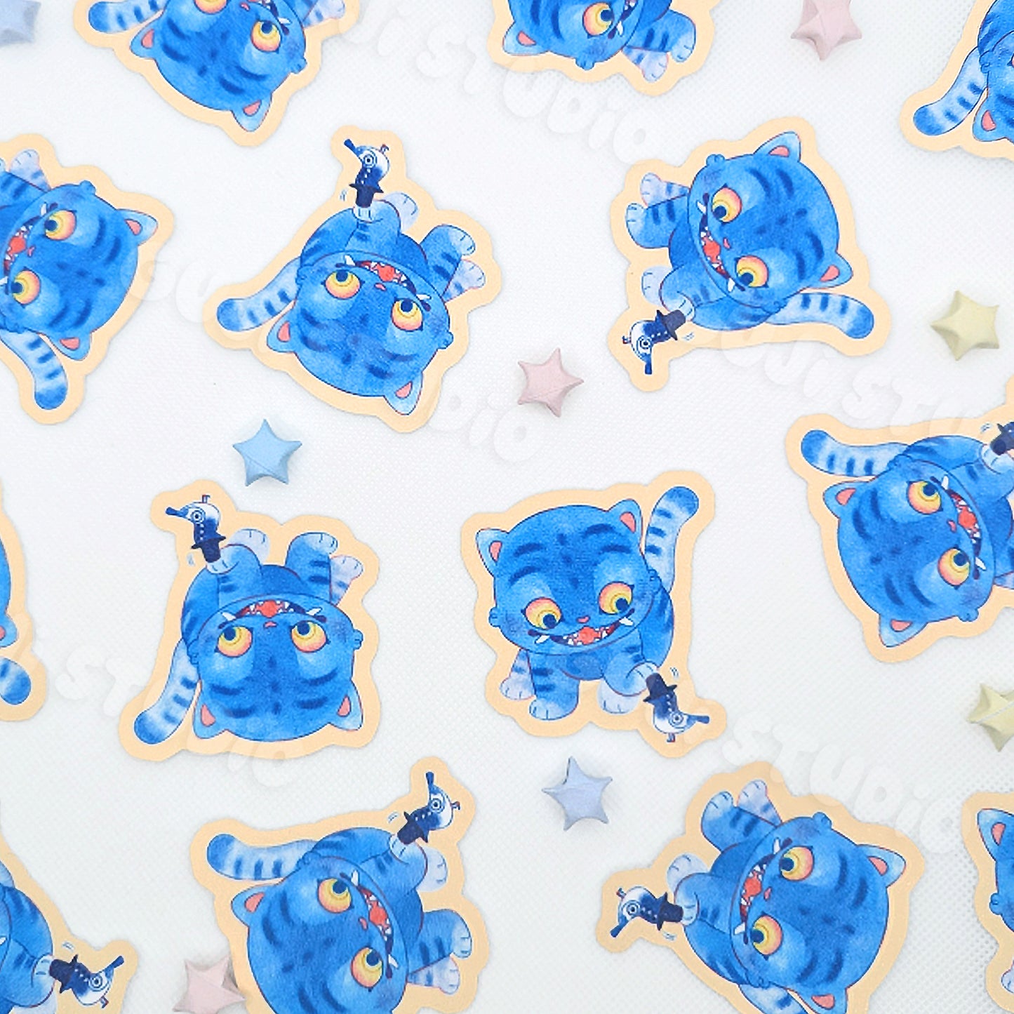 Tiger & Bird Die-Cut Sticker