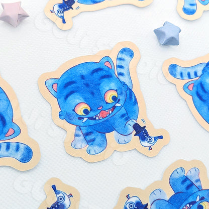 Tiger & Bird Die-Cut Sticker