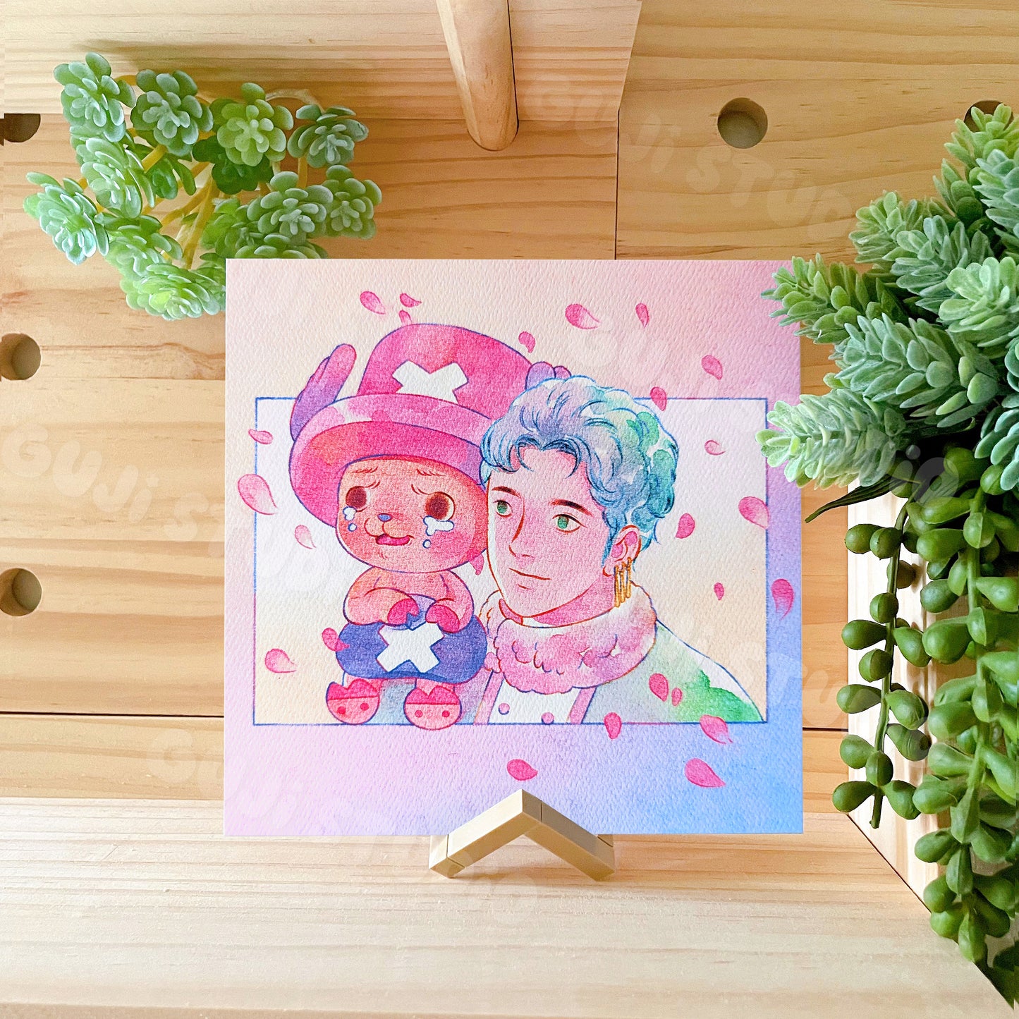 Father & Son Art Print  6" x 6" Size