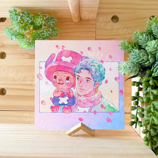 Father & Son Art Print  6" x 6" Size